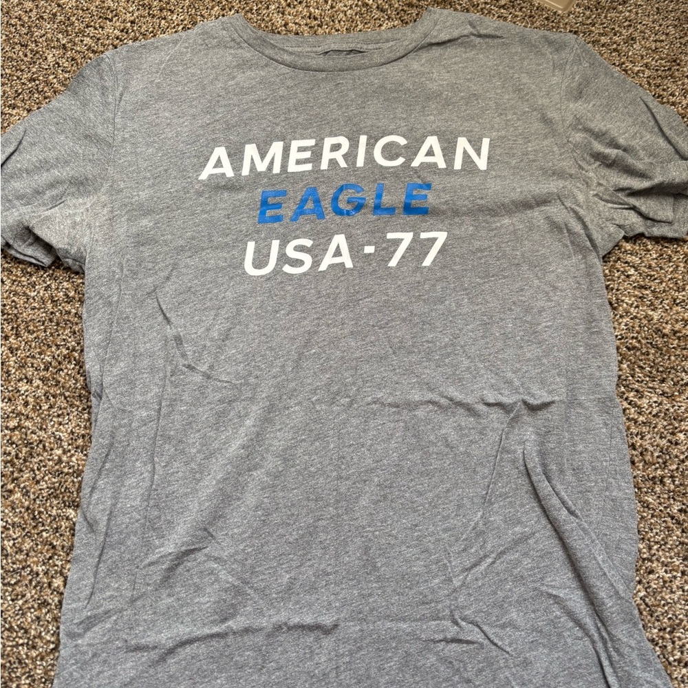American Eagle Outfitters Gray Graphic T-Shirt for Men